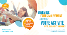 Bannière mois de l'ESS : Ensemble faites mouvement et révélez votre activité durable et solidaire !